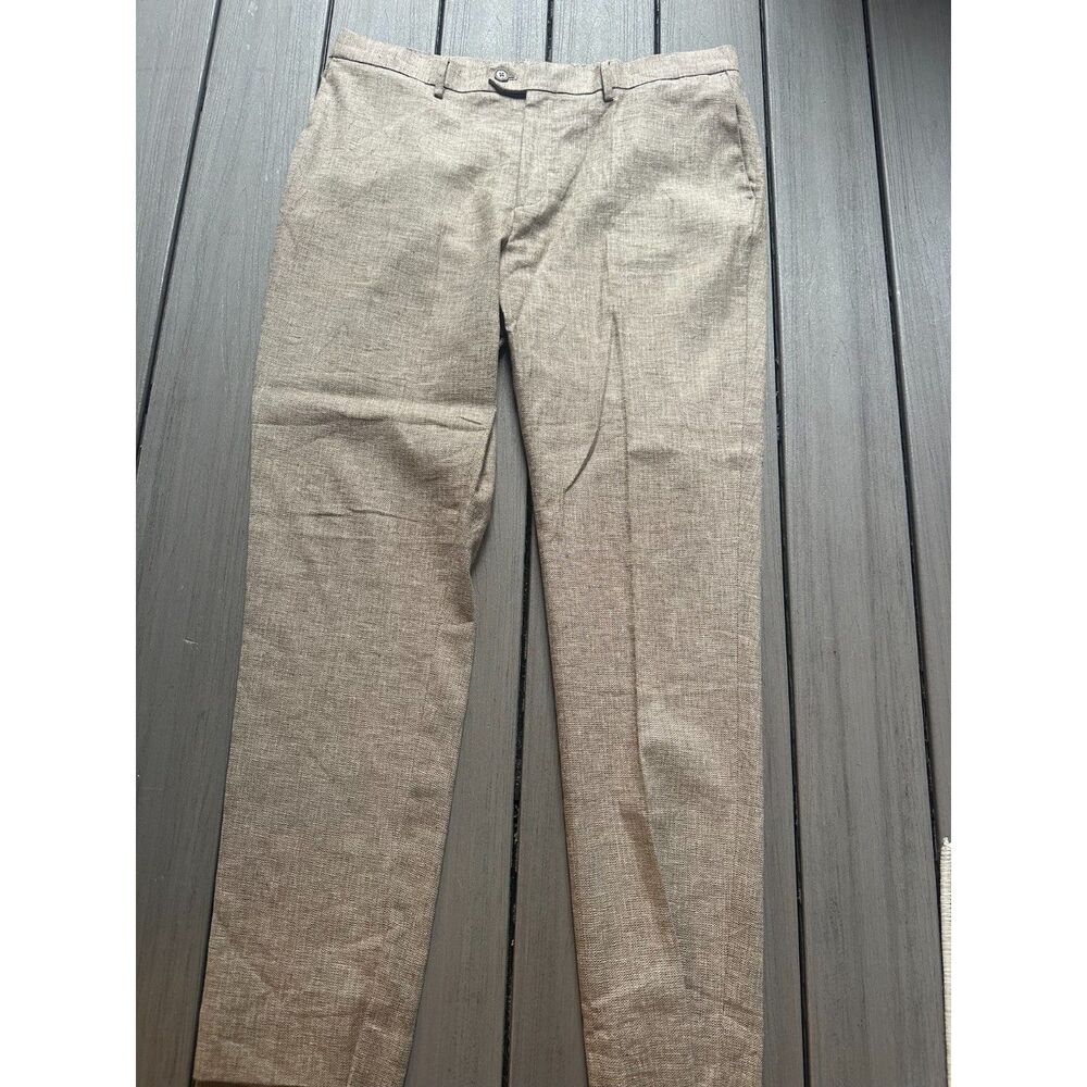 Banana Republic Men’s Tailored Fit Linen Blend Stretch Pants 38x36 Brown NWOT